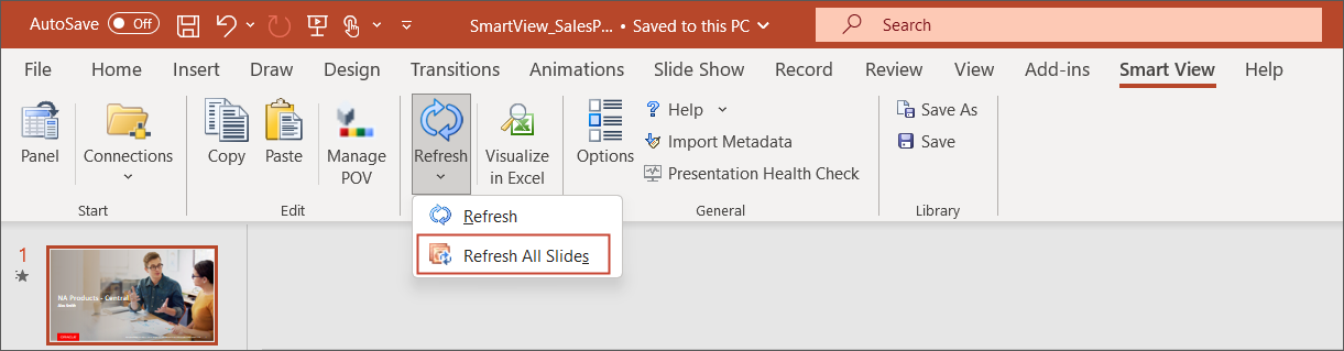 Refresh all Slides
